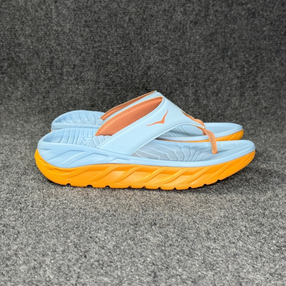 Hoka Ora Thong Sandals Women's 9 Blue Orange Running Recovery Summer Flip Flops